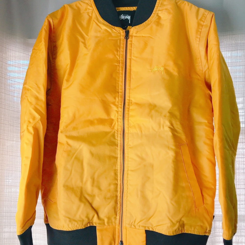 BRAND NEW!! Stussy Men Flight Bomber Jacket yellow